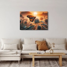 Kép – Pillangó a lenyugvó napban (90x60 cm)