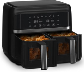 Klarstein VitaFry Duo Skylight, forrólevegős fritőz, 2850 W, 7,6 l, 2 főzőzóna, 6 program