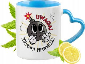 Ügyvédnőnek Kék Bögre Szív Alakú Füllel Ajándék