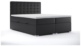 Franciaágy Boxspring 160 cm Clady (fekete öko-bőr) (tárolóhellyel). Akció -17%. 1044199
