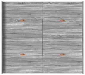 Ágykeret tárolóval fiókkal Szürke sonoma 200 x 200 cm Faanyag