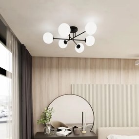 Csillár ROMA 6xE14/10W/230V fekete/fehér