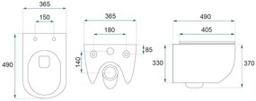 Felfüggesztett wc csésze Rea Carlo Mini Tornado Rimless Flat N