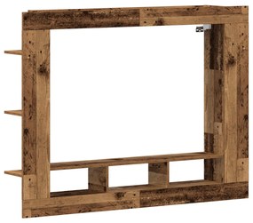TV szekrény fali elhelyezés, régi fa 152x22x113 cm