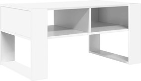 vidaXL Dohányzóasztal tárolóval Fehér 92 x 53 x 45 cm Faanyag