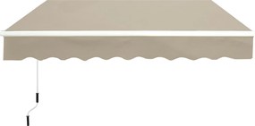 Outsunny Középső Karos Napernyő Állítható Rögzítésű Terasz Napernyő 3,95 x 3m Napvédelem Kezelő Karral, Erkély Napernyő, Bézs | Aosom