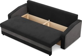 Hewlet kanapéágy, szövet anyag, bonell töltet, fekete - szürke