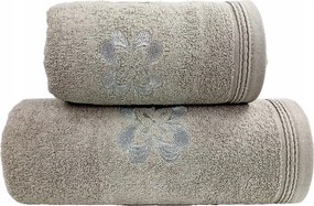 Novella törölköző elegáns hímzéssel 70x130 acél