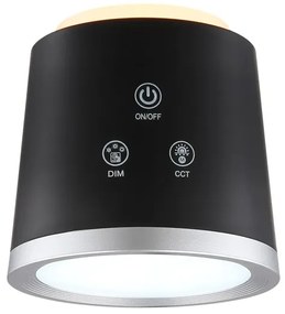 Globo 58454B - MEEYA LED érintős asztali lámpa, 6W, 3,7V, fekete