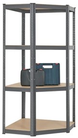 Juskys Sarokpolc - 160x75x40-75 cm - szürke