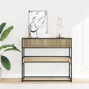 sonoma tölgy színű szerelt fa tálalóasztal 90x35x80 cm