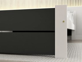 Ágy IKAROS DOUBLE 120 x 200 cm, antracit/fehér Matrac: Deluxe 10 cm matraccal, Ágyrács: Deszkás ágyráccsal