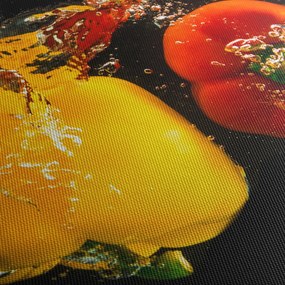 Kép - paprika a vízben (órával) (90x30 cm)