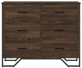 barna tölgy színű szerelt fa komód 91 x 35,5 x 74,5 cm