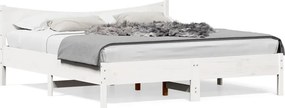 vidaXL fehér tömör fenyőfa ágy matrac nélkül 180 x 200 cm