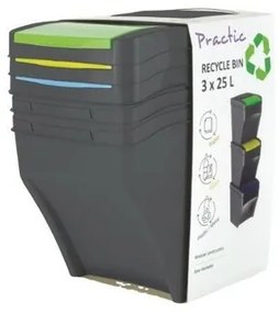 Recykle BIN 3x 25 literes szelektív hulladékgyűjtő kuka