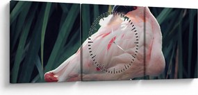 Kép - Flamingó (órával) (90x30 cm)
