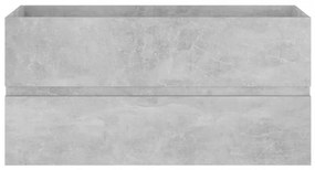 betonszürke szerelt fa mosdószekrény 90 x 38,5 x 45 cm