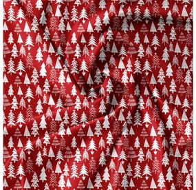 KARÁCSONYFÁK piros pamut ágyneműhuzat Ágyneműhuzat mérete: 70 x 90 cm | 140 x 220 cm