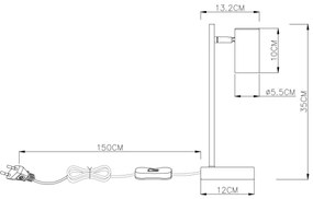 Globo 57910TW - Asztali lámpa ROBBY 1xGU10/5W/230V