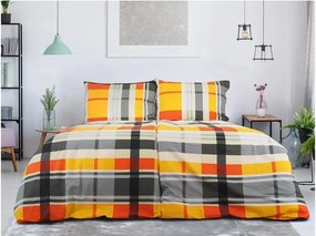 Renforcé pamutból készült krepp ágynemű ORANGE KUBE színes Ágyneműhuzat mérete: 70 x 90 cm | 140 x 200 cm