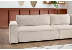 Krémszínű kordbársony sarokkanapé (jobb oldali) Nihad modular – Bobochic Paris