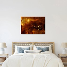 Üveg kép - Bolygók köddel (70x50 cm)