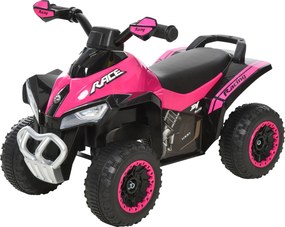 HOMCOM Gyermek Pedálos Go-Kart Autó Földi Csúszás Kisbaba Autó 18-36 Hónaposoknak, Zenélő Műanyag Acél Rózsaszín 67,5 x 38 x 44 cm | Aosom