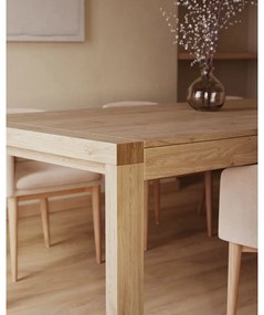 Bővíthető étkezőasztal hosszabbító asztallappal tölgyfa dekorral 100x200 cm Briva – Kave Home