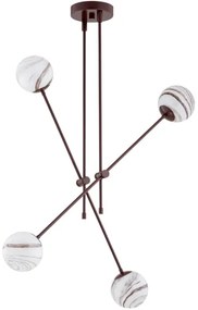 Argon 1842 - Csillár rúdon ABSOS 4xE14/7W/230V alabástrom barna