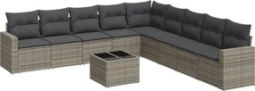 vidaXL 10 részes szürke polyrattan kerti ülőgarnitúra párnákkal