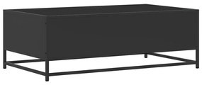 fekete szerelt fa és fém dohányzóasztal 100 x 57 x 35 cm