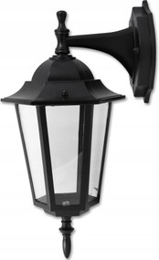 Homlokzati Kerti Fali Lámpa Kültéri Fekete IP44 E27 Alu+üveg Fekete