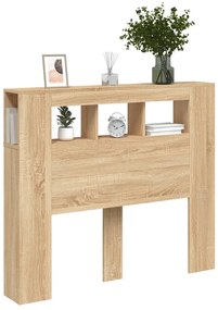 sonoma tölgy színű szerelt fa LED-es fejtámla 120x18,5x103,5 cm