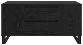 vidaXL Dohányzóasztal Fekete tölgy 102 x 44,5 x 50 cm Faanyag