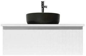 Fürdőszobaszekrény mosdókagylóval és keverővel SAT Evolution 98x30x44,8 cm fehér matt SATEVO100WMDBUC