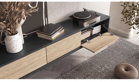 TV asztal Fiora 38 (antracit + olajozott tölgy). 1066461