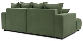 Zöld bársony sarokkanapé Enjoy – Bobochic Paris