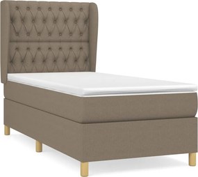 vidaXL tópszínű szövet rugós ágy matraccal 90 x 200 cm