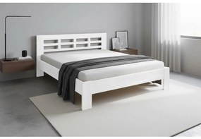 Angela tömör fából készült franciaágy 180x200 cm fehér