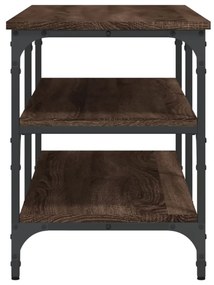 barna tölgy színű szerelt fa cipőtároló pad 100 x 38,5 x 49 cm