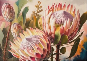 Flizelin tapéta falra Premium Protea virágok 312x219 Ragasztó