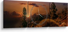 Természet képe naplementekor (órával) (90x30 cm)