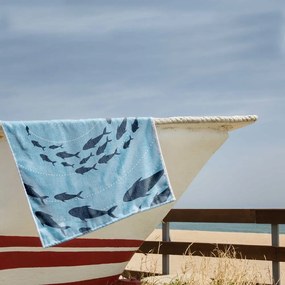 Kék strandtörölköző 90x180 cm Shoal – DecoKing