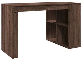 barna tölgy színű szerelt fa irodai asztal 123,5 x 73,5 x 75 cm