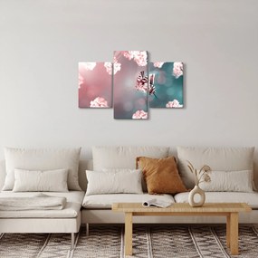 Kép - pillangó a virágok között (90x60 cm)