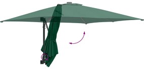 Teraszernyő Zöld Poliészter 300 cm x 300 cm Összecsukható
