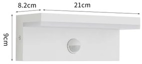 Brilagi -LED Kültéri fali lámpa érzékelővel TESSI LED/10W/230V fehér IP54