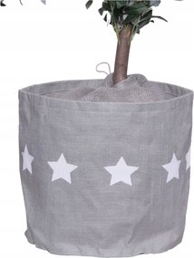 Juta virágtartó fedél, juta virágtartó, csillagsor 22,5 x⌀27,5cm szürke