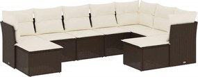 vidaXL 9 részes barna polyrattan kerti ülőgarnitúra párnákkal